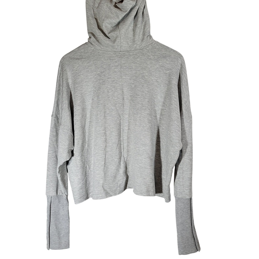 Nike Yoga Women's Dri-Fit Gray Cropped Hoodie‎ Sweatshirt Training XL - Picture 3 of 13